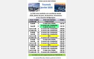 Tounois du mois de janvier