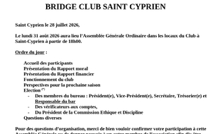 Assemblée Générale le 31 août 2026 à 18h00