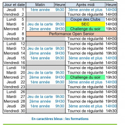 Agenda du mois d’Octobre